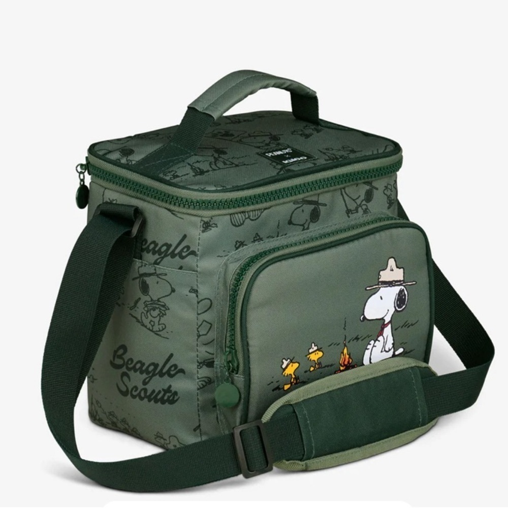 PEANUTS Beagle Scouts 9 Can Lunch Pail Square Igloo Cooler Bag New